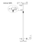 Staalkleurige vloerlamp Karl 5895ST met dimmer en in hoogte verstelbaar