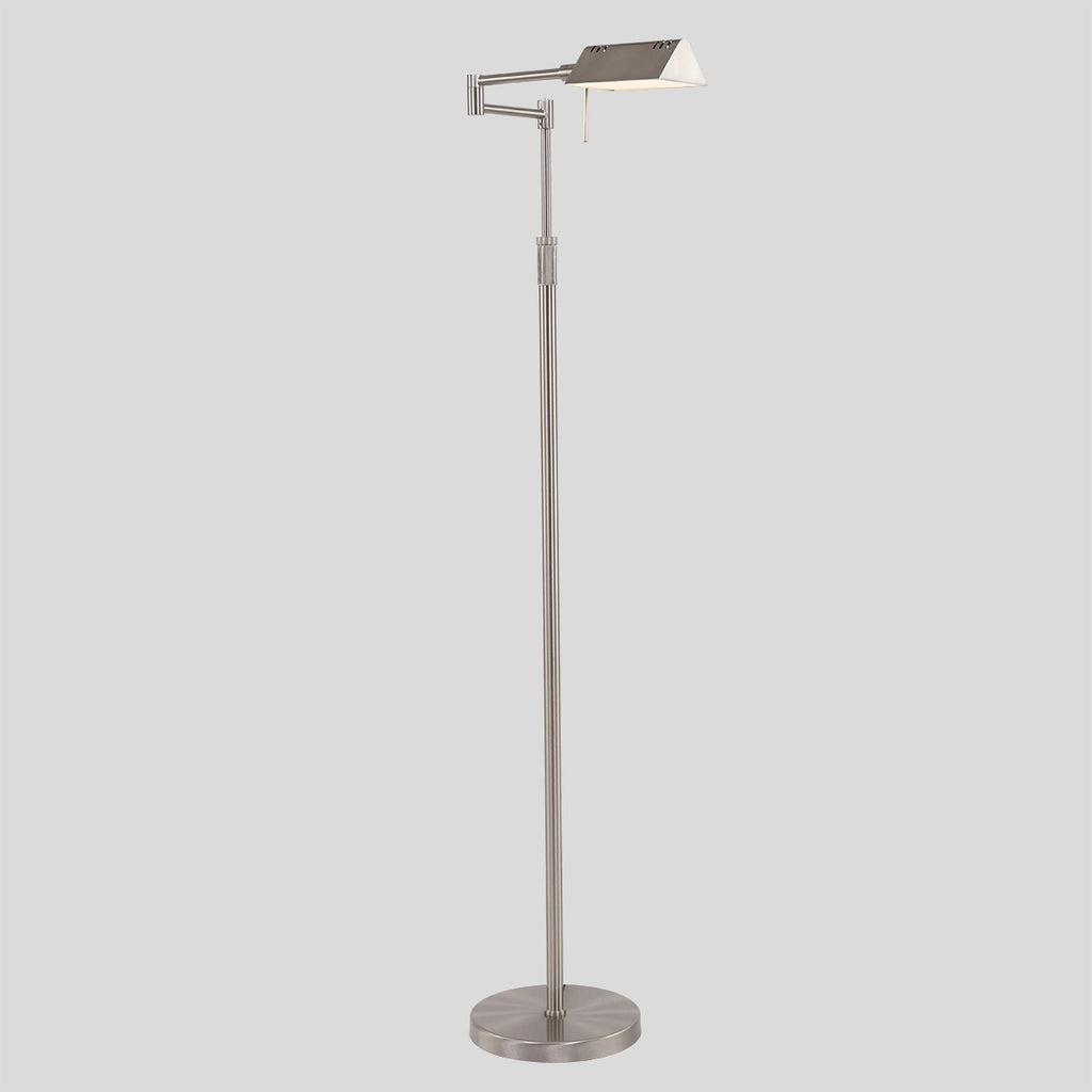Staalkleurige vloerlamp Karl 5895ST met dimmer en in hoogte verstelbaar