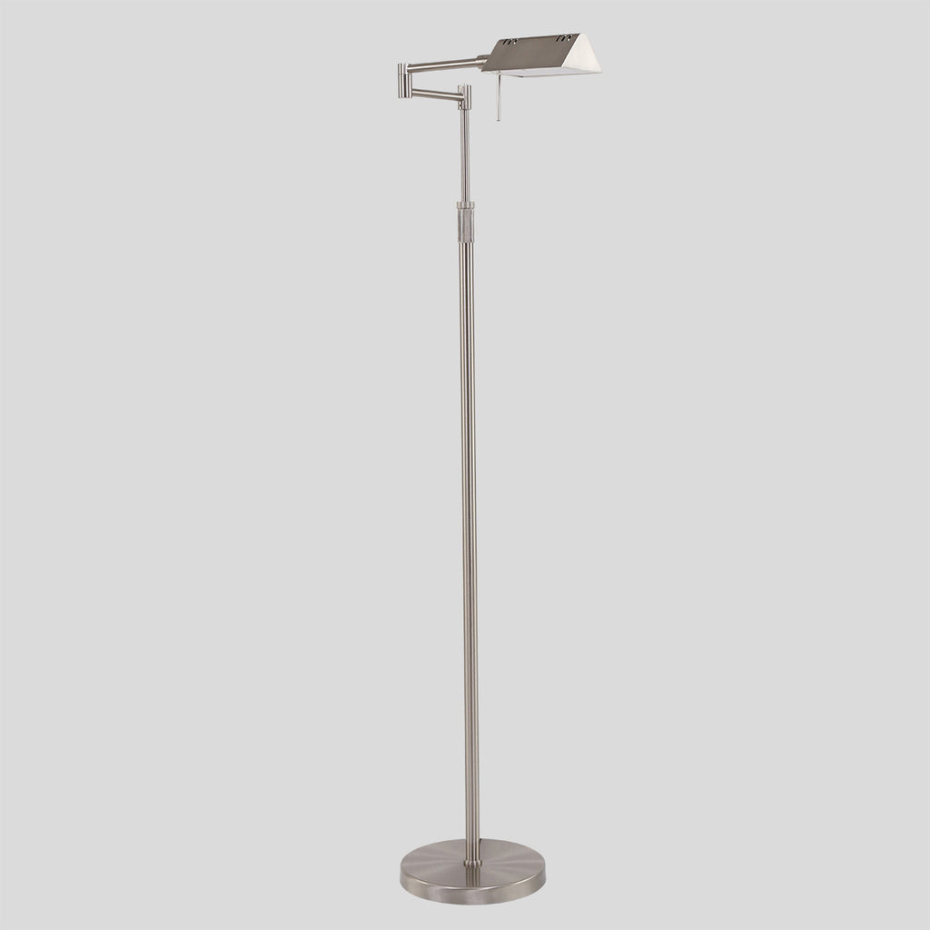 Staalkleurige vloerlamp Karl 5895ST met dimmer en in hoogte verstelbaar