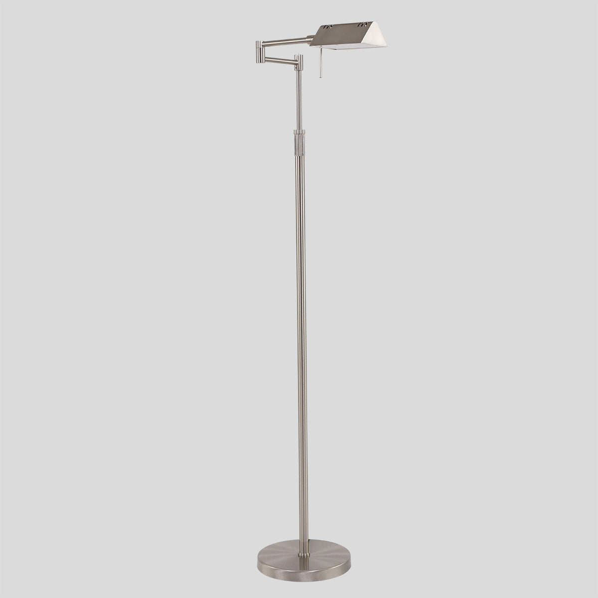 Staalkleurige vloerlamp Karl 5895ST met dimmer en in hoogte verstelbaar
