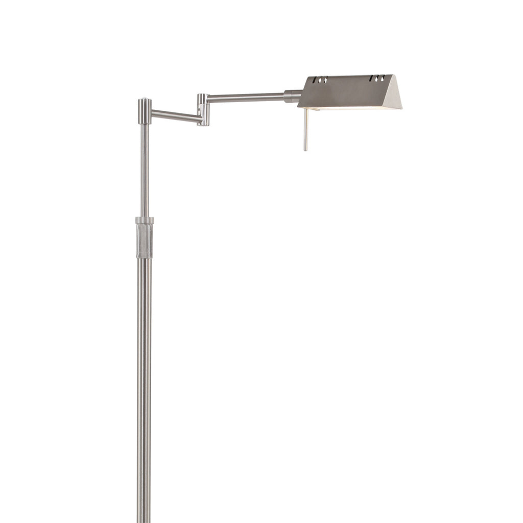 Staalkleurige vloerlamp Karl 5895ST met dimmer en in hoogte verstelbaar