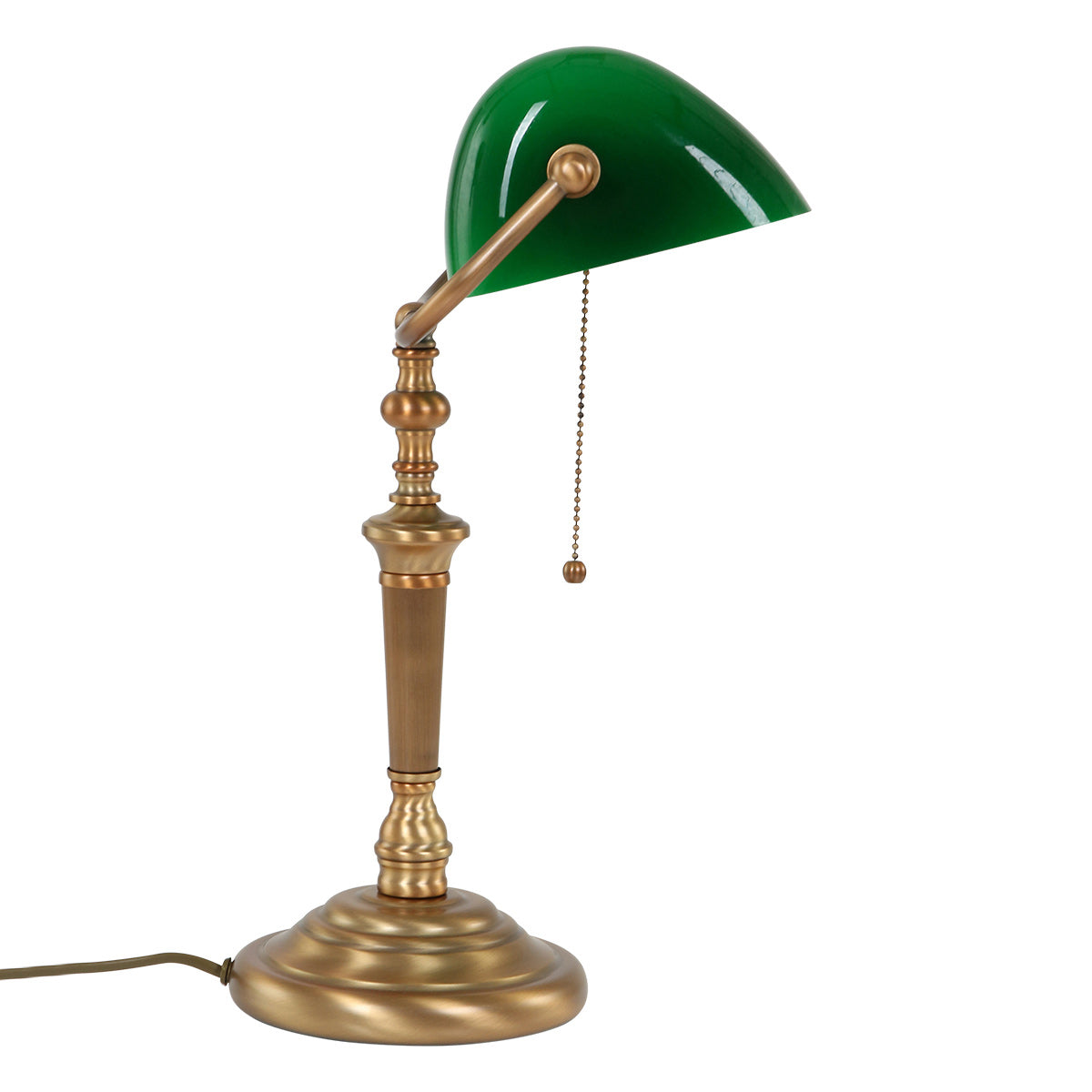 Tafellamp Ancilla 6185BR bronzen notarislamp met trekschakelaar