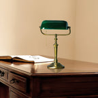 Tafellamp Ancilla 6185BR bronzen notarislamp met trekschakelaar