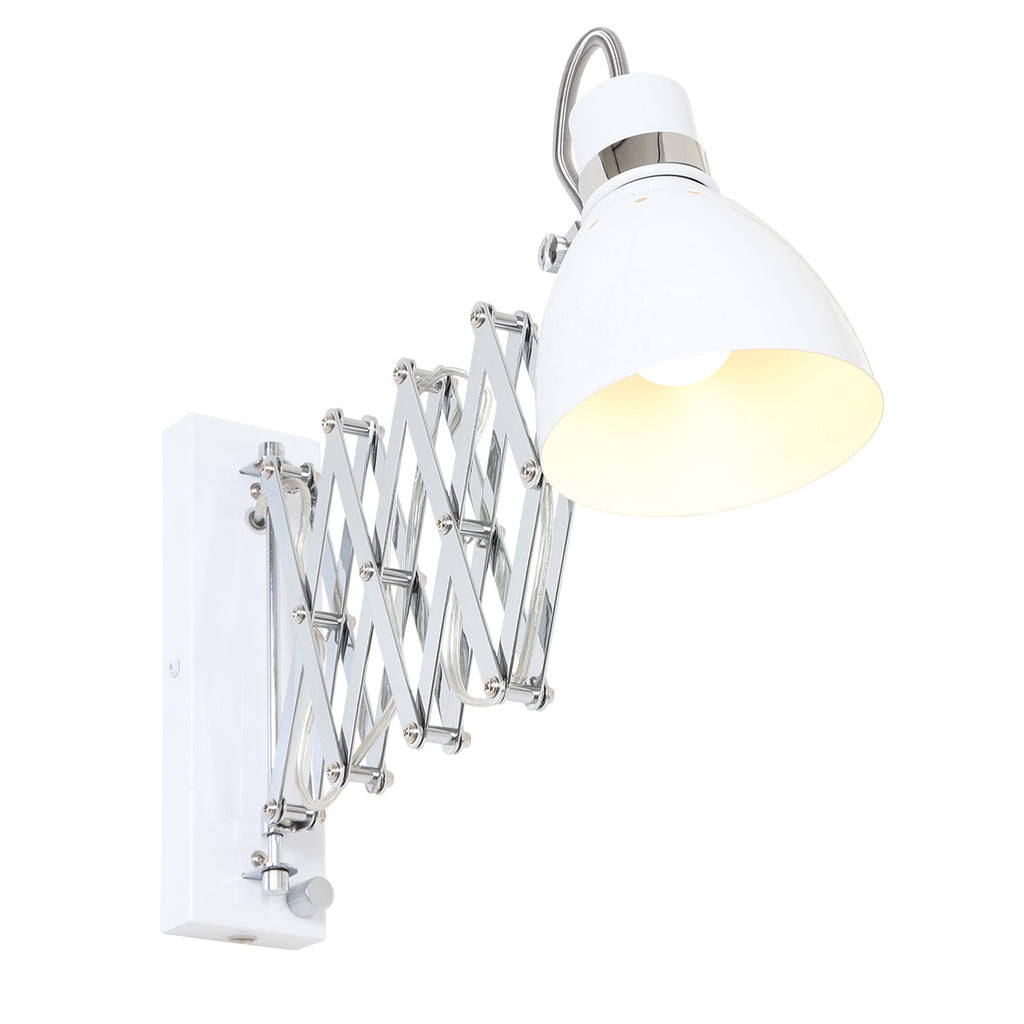 Wandlamp Spring 6290W wit met E27 fitting en draaidimmer