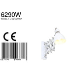 Wandlamp Spring 6290W wit met E27 fitting en draaidimmer