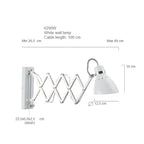 Wandlamp Spring 6290W wit met E27 fitting en draaidimmer