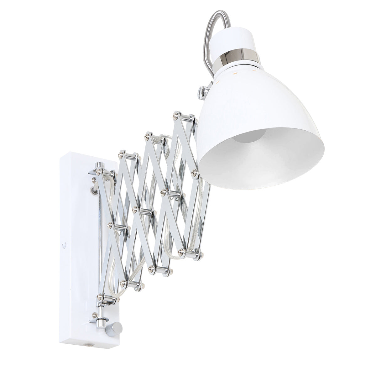 Wandlamp Spring 6290W wit met E27 fitting en draaidimmer