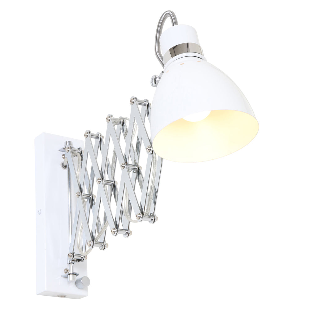 Wandlamp Spring 6290W wit met E27 fitting en draaidimmer