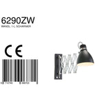 Wandlamp Spring 6290ZW Zwart
