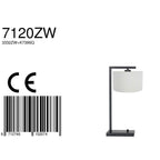 Zwarte tafellamp Stang 7120ZW met wit grof linnen kap