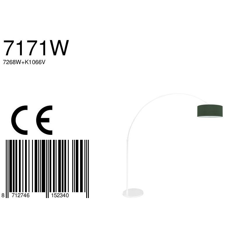 Vloerlamp Sparkled Light 7268W+K1066VS Wit-Fluweel Groen