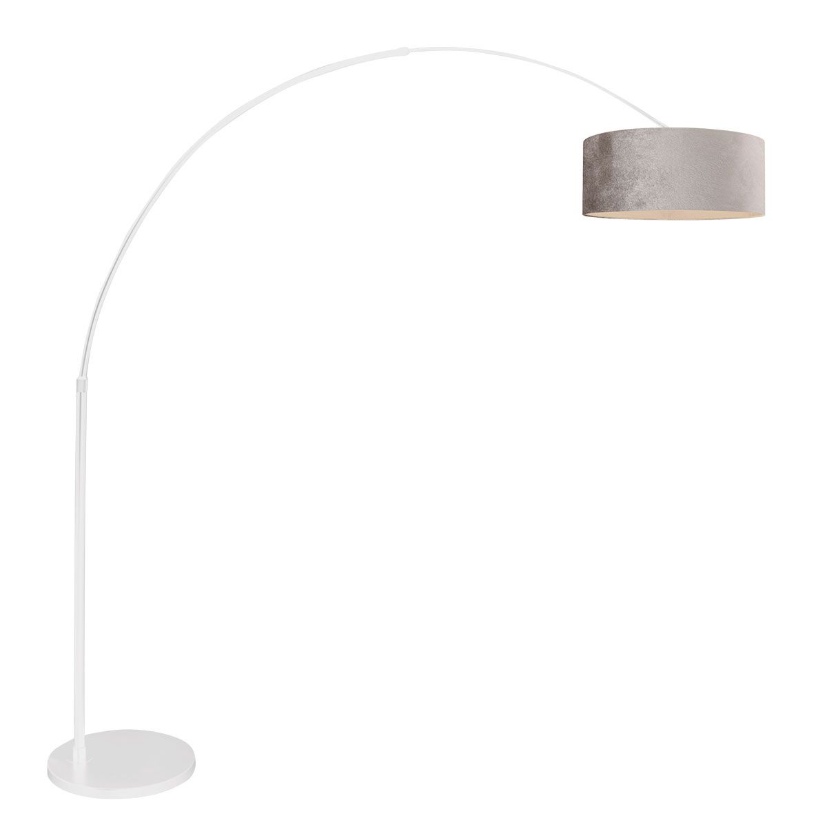 Vloerlamp Sparkled Light 7268W+K1066GS Wit-Fluweel Zilver