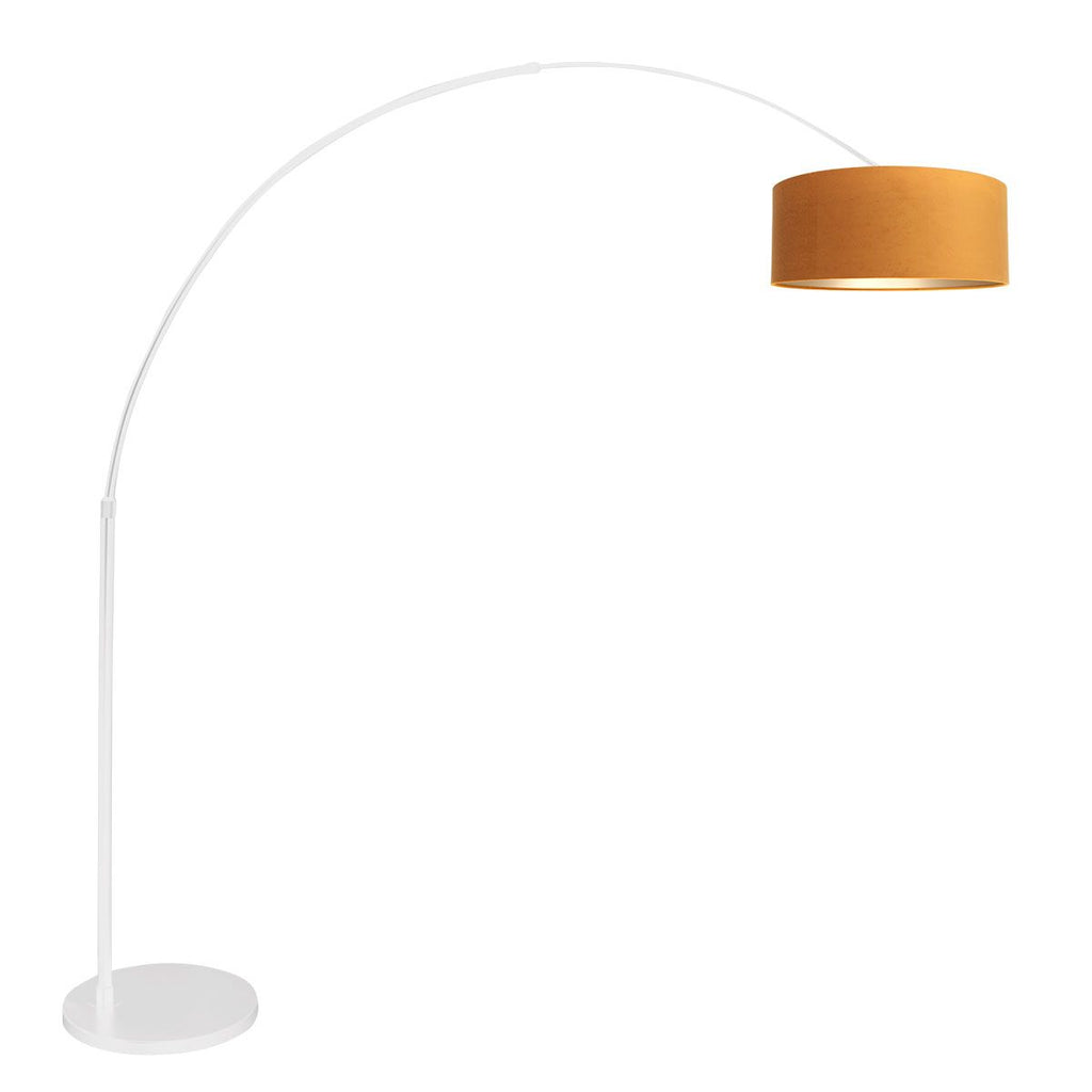 Vloerlamp Sparkled Light 7268W+K1066KS Wit-Fluweel Goud