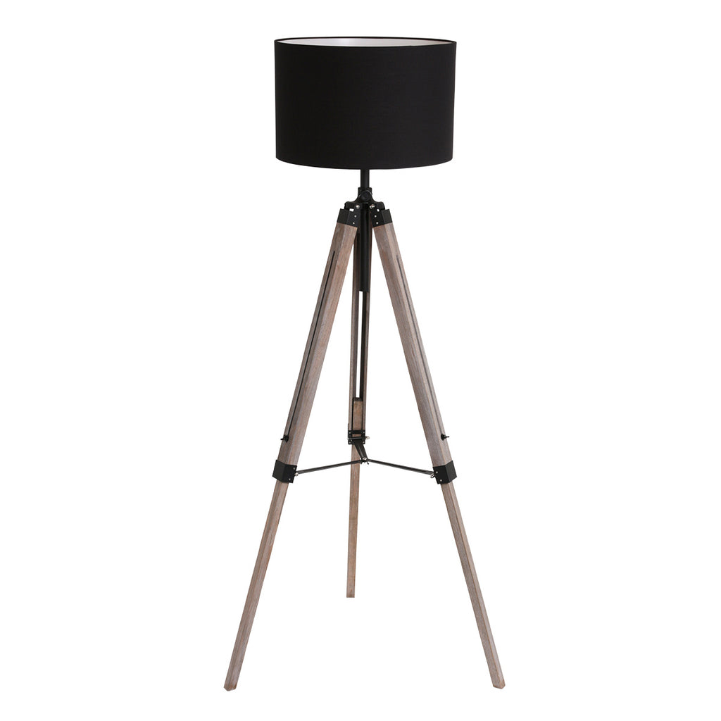 Vloerlamp Triek 7175ZW met zwart linnen kap Ø40 cm
