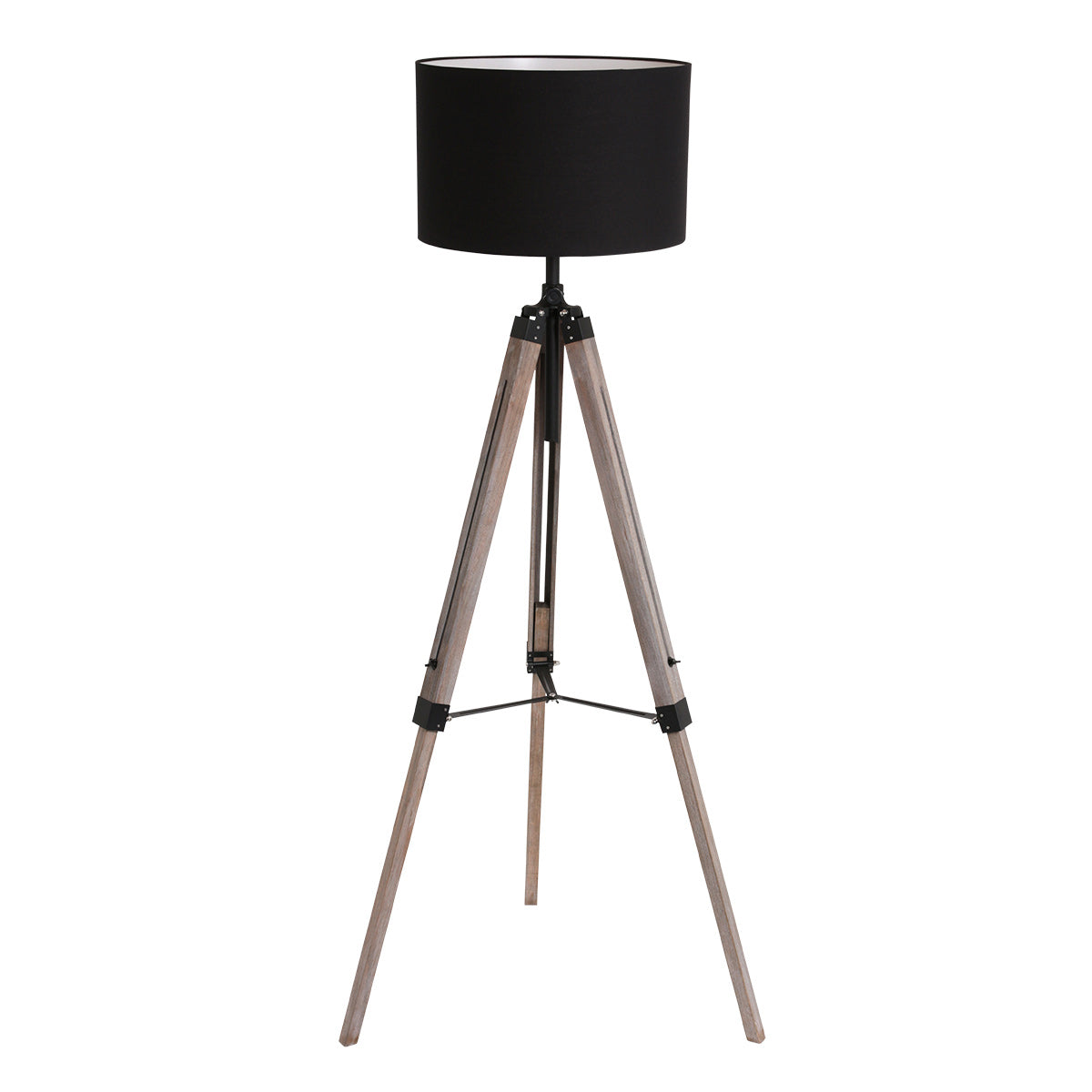 Vloerlamp Triek 7175ZW met zwart linnen kap Ø40 cm