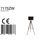 Vloerlamp Triek 7175ZW met zwart linnen kap Ø40 cm