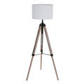 Vloerlamp Triek 7176ZW met grof witte linnen kap Ø40 cm