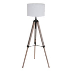 Vloerlamp Triek 7176ZW met grof witte linnen kap Ø40 cm