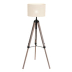 Vloerlamp Triek 7176ZW met grof witte linnen kap Ø40 cm