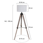 Vloerlamp Triek 7176ZW met grof witte linnen kap Ø40 cm