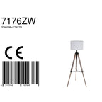 Vloerlamp Triek 7176ZW met grof witte linnen kap Ø40 cm