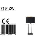 Tafellamp Stang 7194ZW Zwart + Kap Zwart Linnen