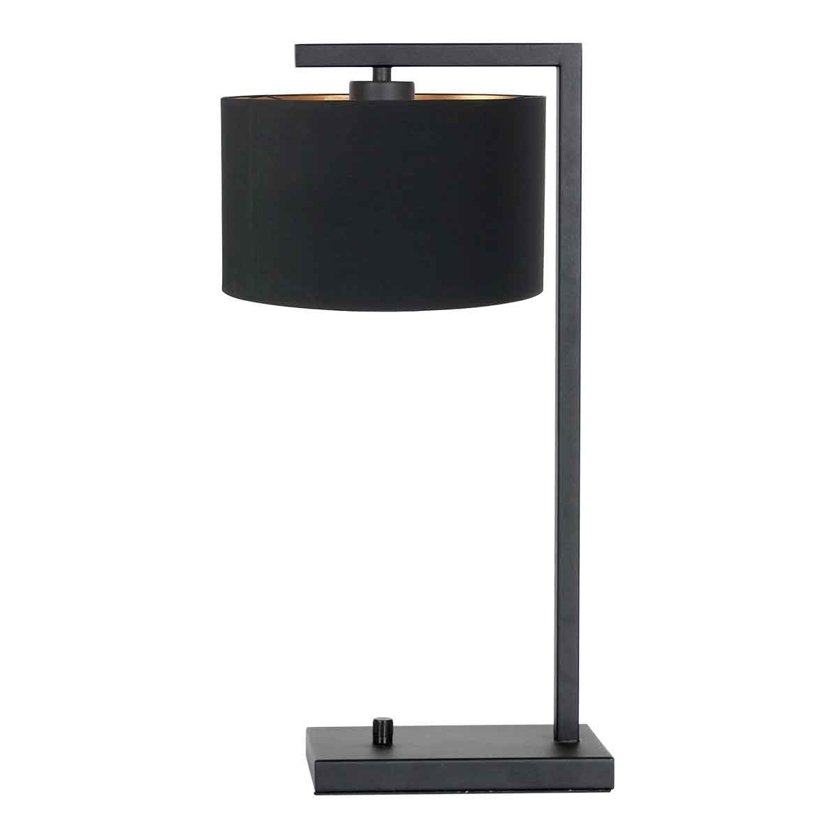 Zwarte tafellamp Stang 7195ZW met zwart linnen kap