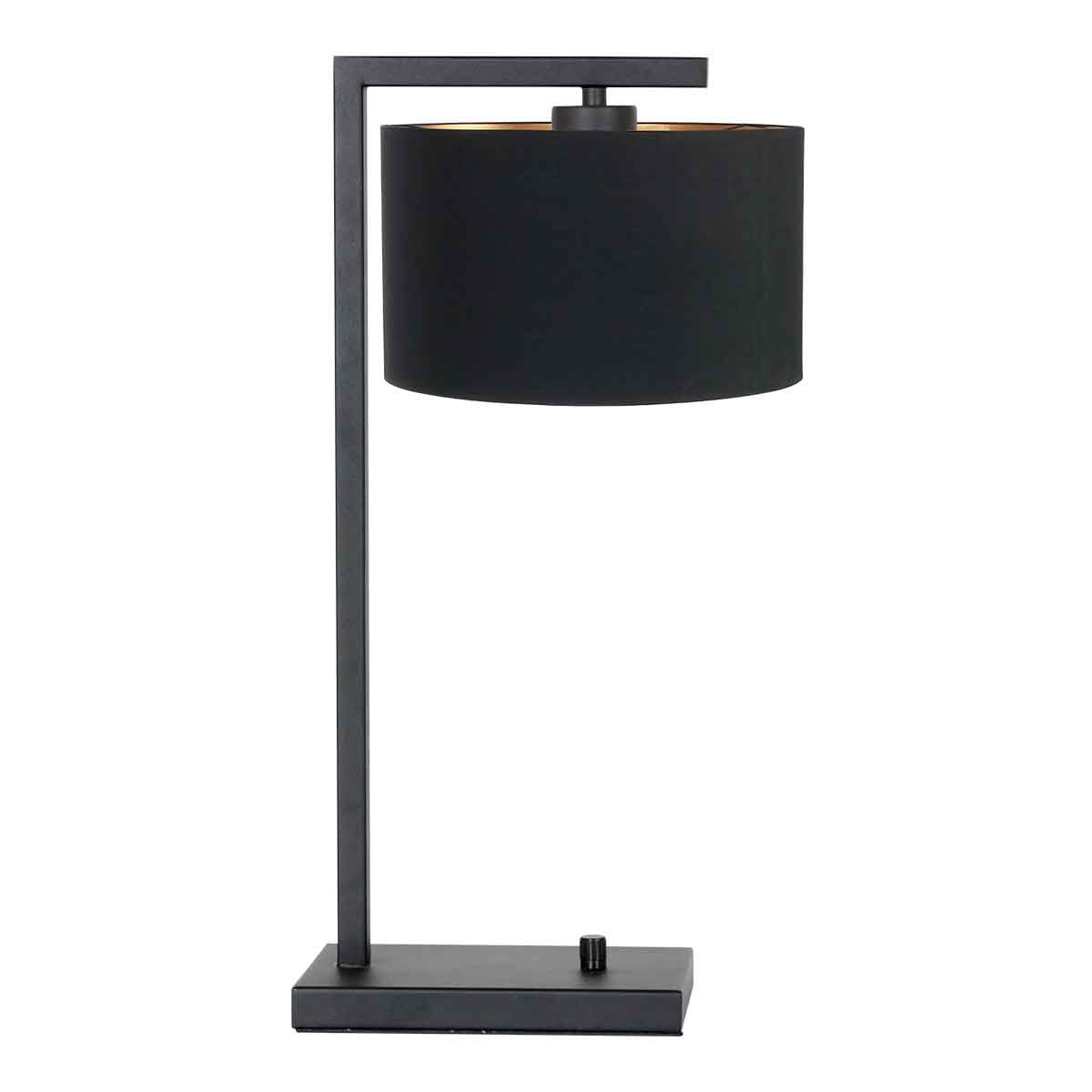 Zwarte tafellamp Stang 7195ZW met zwart linnen kap