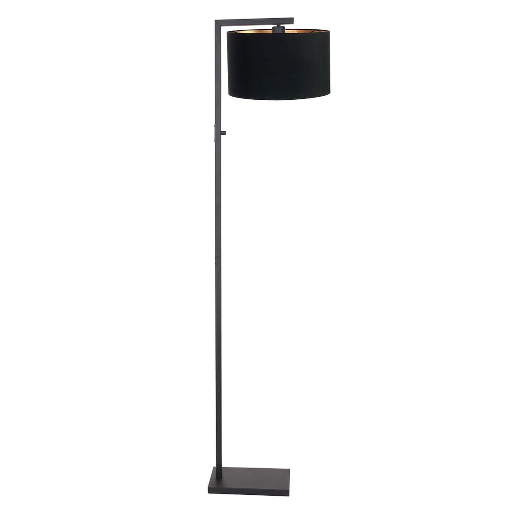 Vloerlamp Stang 7196ZW Zwart + Kap Zwart Linnen