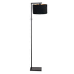 Vloerlamp Stang 7196ZW Zwart + Kap Zwart Linnen