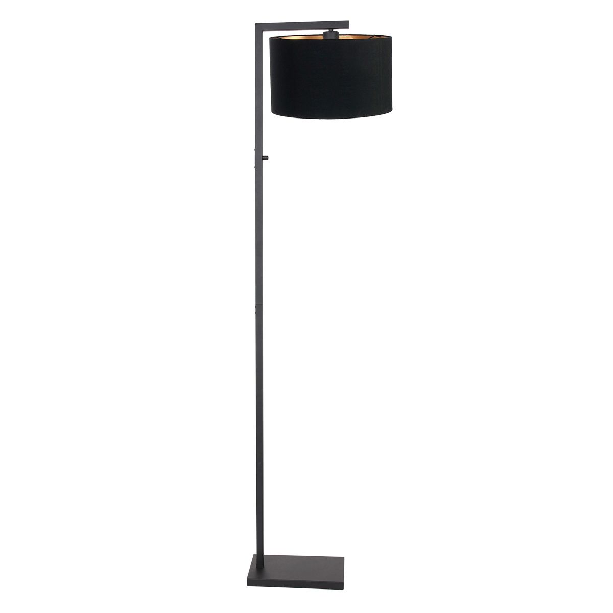 Vloerlamp Stang 7196ZW Zwart + Kap Zwart Linnen