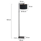Vloerlamp Stang 7196ZW Zwart + Kap Zwart Linnen
