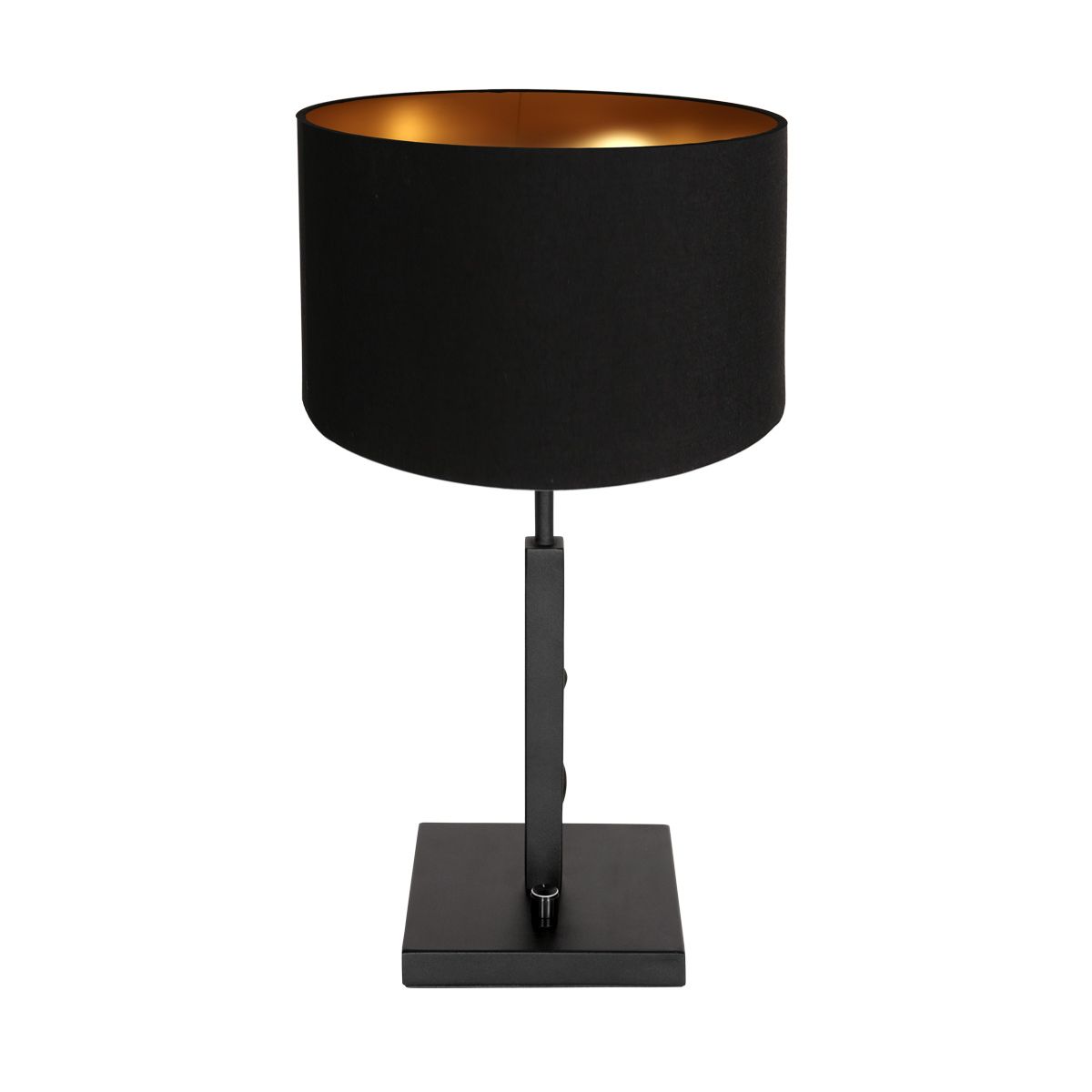 Tafellamp Stang 7197ZW Zwart + Zwart Linnen kap
