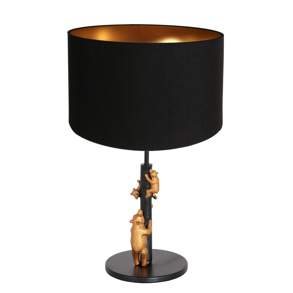Tafellamp Animaux 3127ZW+K26762S Zwart-Zwart Linnen
