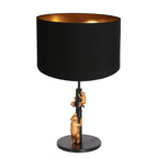 Tafellamp Animaux 3127ZW+K26762S Zwart-Zwart Linnen