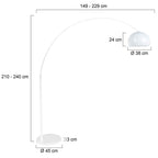 Vloerlamp Sparkled Light 7268W+K10610S Wit-Wit Kunststof