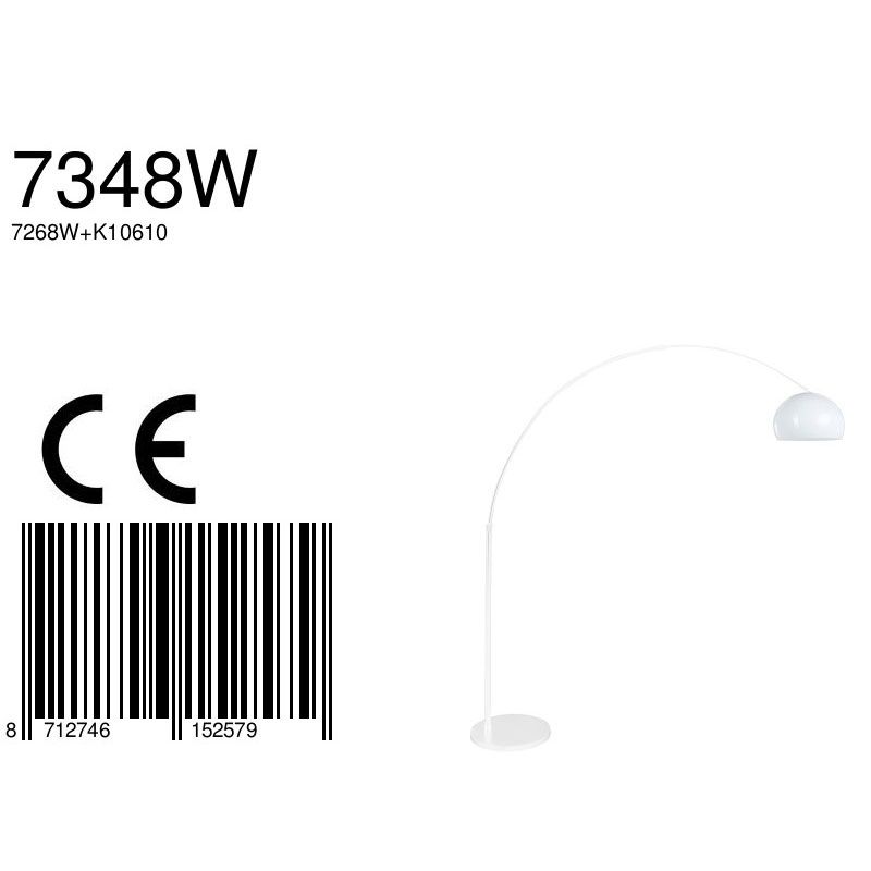 Vloerlamp Sparkled Light 7268W+K10610S Wit-Wit Kunststof
