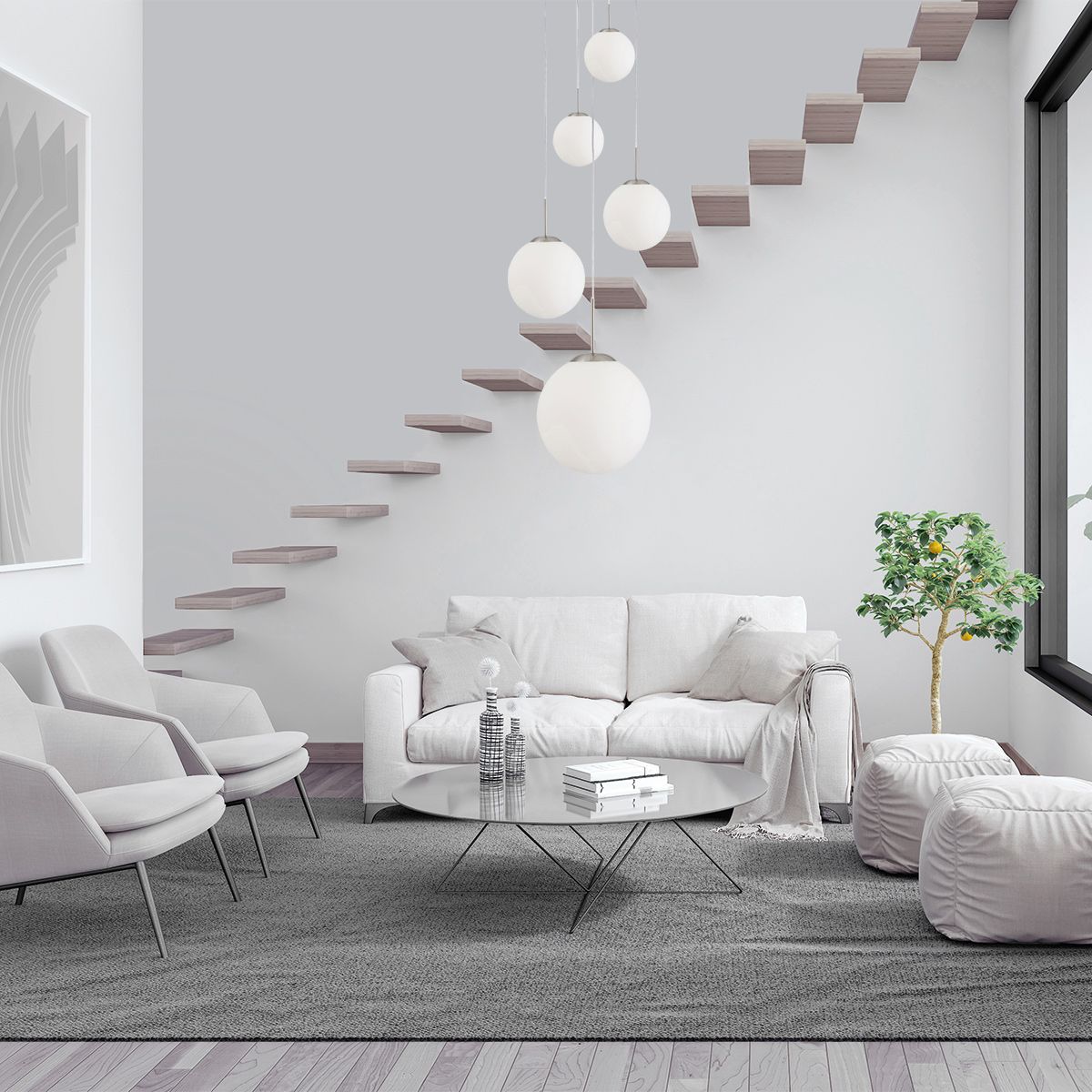 Plafondlamp Bollique 7376ST Staal