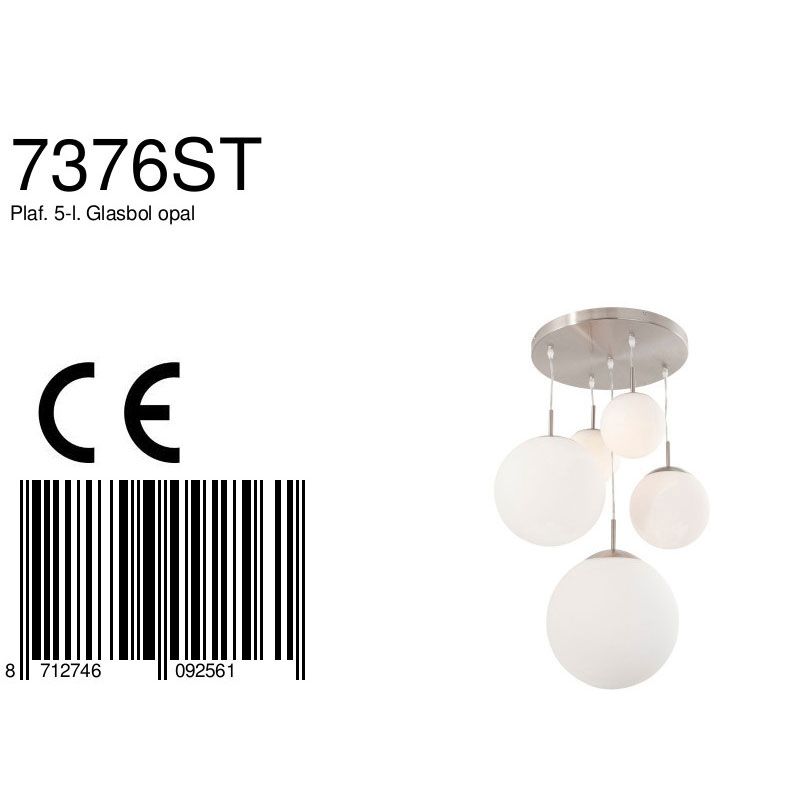 Plafondlamp Bollique 7376ST Staal