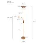 Vloerlamp Biron 7500BR Brons met twee dimmers 2700 Kelvin