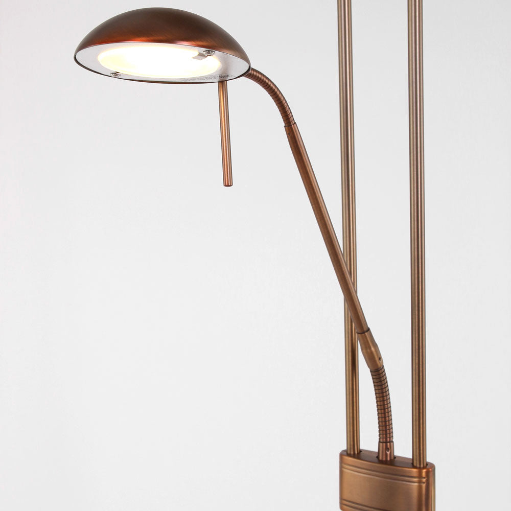 Vloerlamp Biron 7500BR Brons met twee dimmers 2700 Kelvin