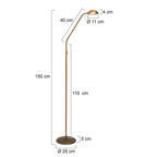 Vloerlamp Biron 1 lichts 7501BR Brons met dimmer 2700 Kelvin