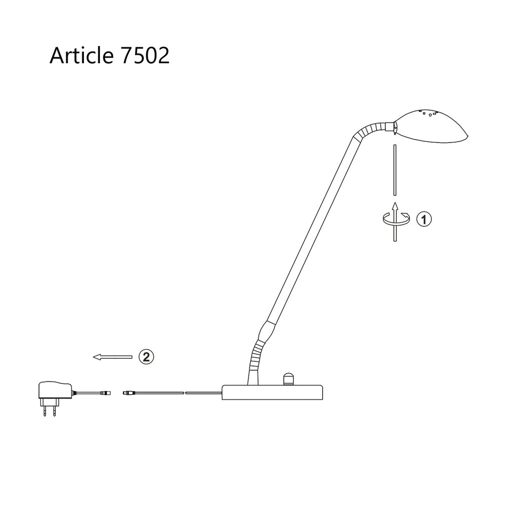 Bronskleurige tafellamp Biron 1 lichts 7502BR met draai dimmer 2700 Kelvin