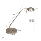Stalen tafellamp Biron 1 lichts 7502ST met draai dimmer 2700 Kelvin