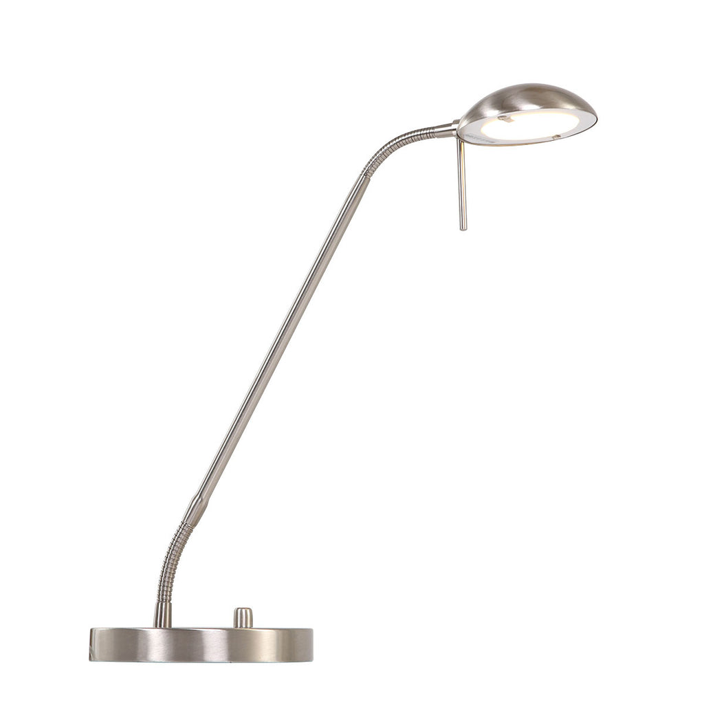 Stalen tafellamp Biron 1 lichts 7502ST met draai dimmer 2700 Kelvin