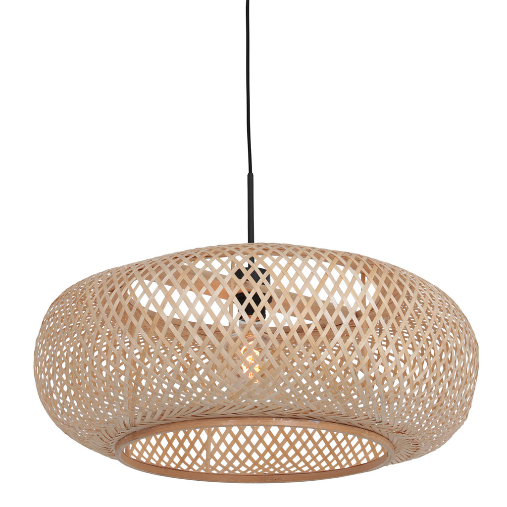 Hanglamp Maze 7505ZW – Beige bamboe lamp met rustige uitstraling