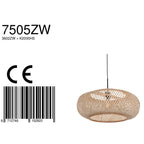 Hanglamp Maze 7505ZW – Beige bamboe lamp met rustige uitstraling