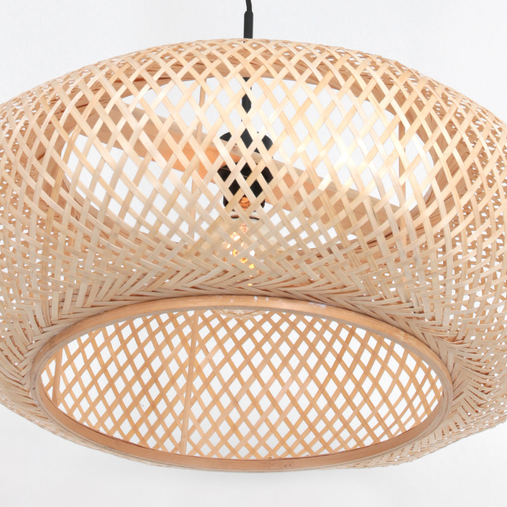 Hanglamp Maze 7505ZW – Beige bamboe lamp met rustige uitstraling