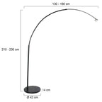 Vloerlamp Sparkled Light 7268ZW+K2000HS Zwart-Bruin