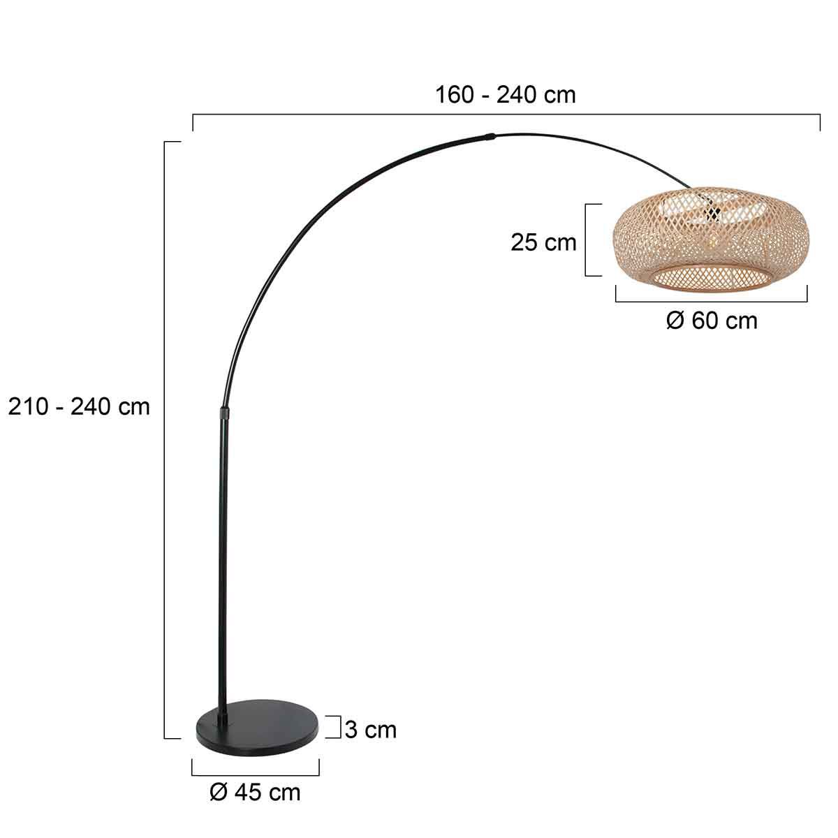 Vloerlamp Sparkled Light 7268ZW+K2000HS Zwart-Bruin